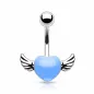 Piercing nombril coeur ailes d'ange