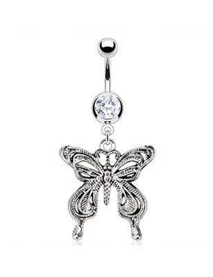 Piercing nombril papillon vintage