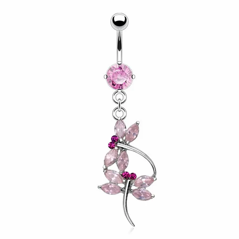 Piercing nombril double libellule