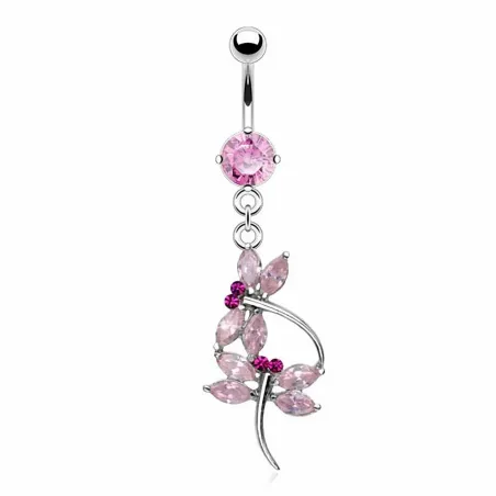 Piercing nombril double libellule
