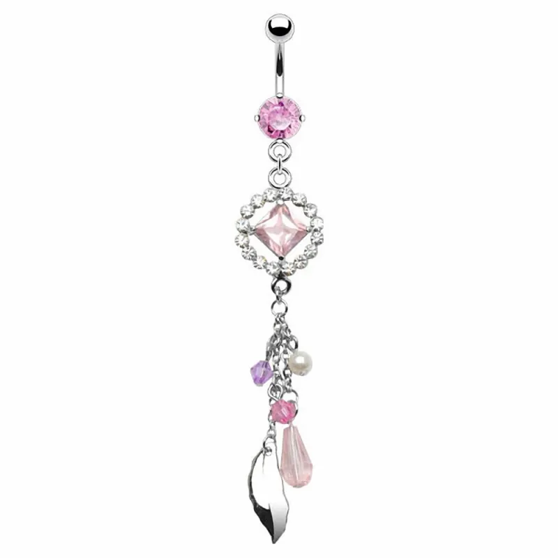 Piercing nombril gemmes et perles