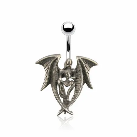 Piercing nombril ange gothique