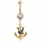 Piercing nombril plaqué or Ancre Mouette Piercing nombril plaqué or Ancre Mouette