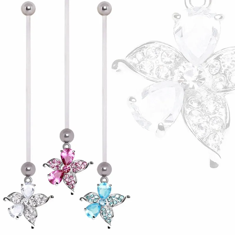 Piercing nombril de grossesse Hibiscus