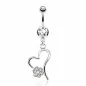 Piercing nombril coeur fleur