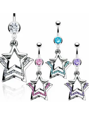 Piercing nombril triple étoile