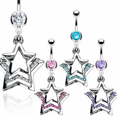 Piercing nombril triple étoile