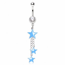 Piercing nombril étoiles bleues
