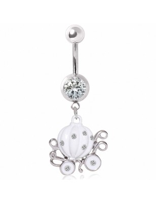 Piercing nombril calèche citrouille