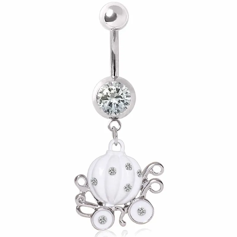 Piercing nombril calèche citrouille