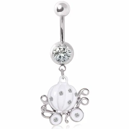 Piercing nombril calèche citrouille