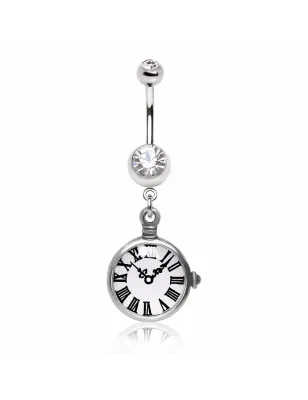 Piercing nombril montre de poche