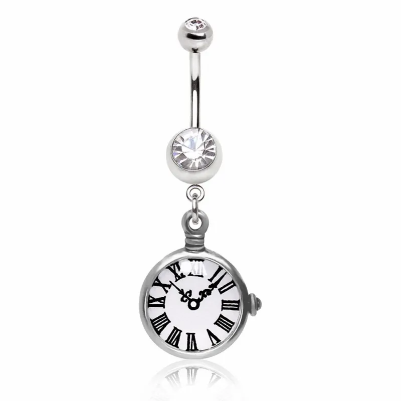 Piercing nombril montre de poche
