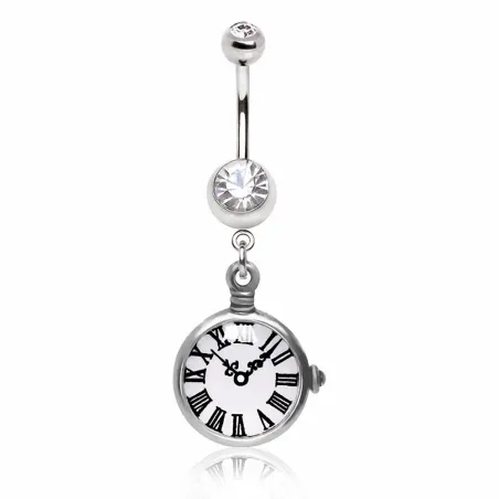 Piercing nombril montre de poche