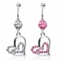 Piercing nombril double coeurs