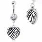 Piercing nombril coeur zébré Piercing nombril coeur zébré