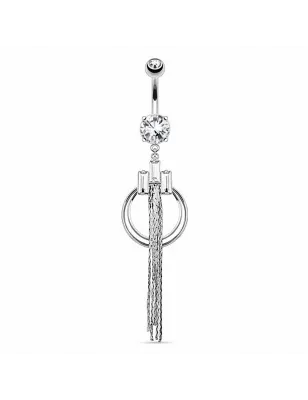 Piercing nombril anneau chaines