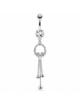 Piercing nombril anneau de gemmes