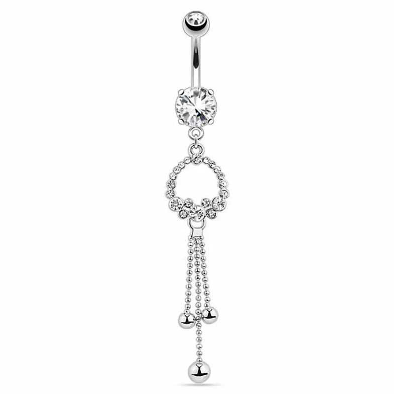 Piercing nombril anneau de gemmes