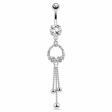 Piercing nombril anneau de gemmes