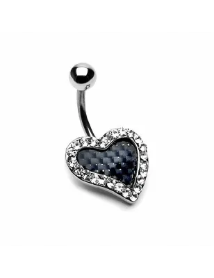 Piercing nombril coeur strass