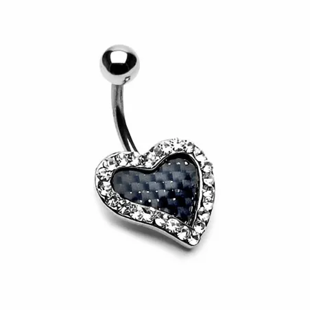 Piercing nombril coeur strass