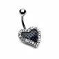 Piercing nombril coeur denim fibre de carbone