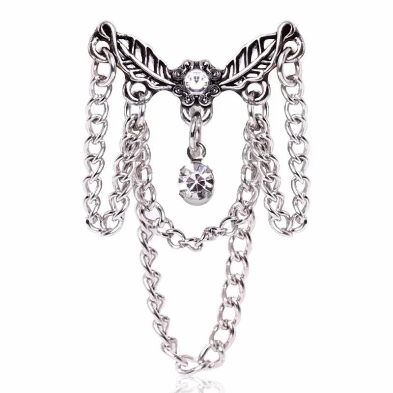 Piercing nombril inversé feuilles chaines