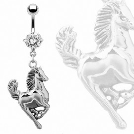 Piercing nombril cheval strass