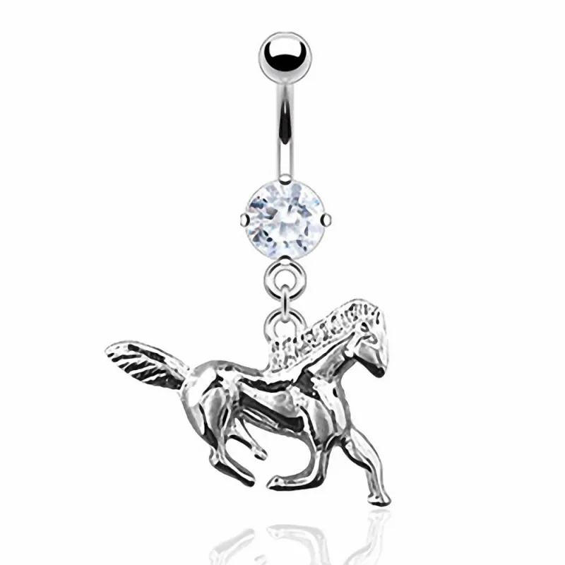 Piercing nombril pendentif cheval
