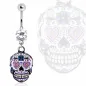Piercing nombril sugar skull violet