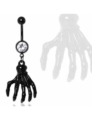 Piercing nombril main de zombie