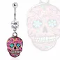 Piercing nombril sugar skull rose