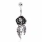 Piercing nombril rose feuilles Piercing nombril rose feuilles