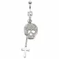 Piercing nombril tête de mort croix Piercing nombril tête de mort croix