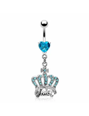 Piercing nombril coeur couronne