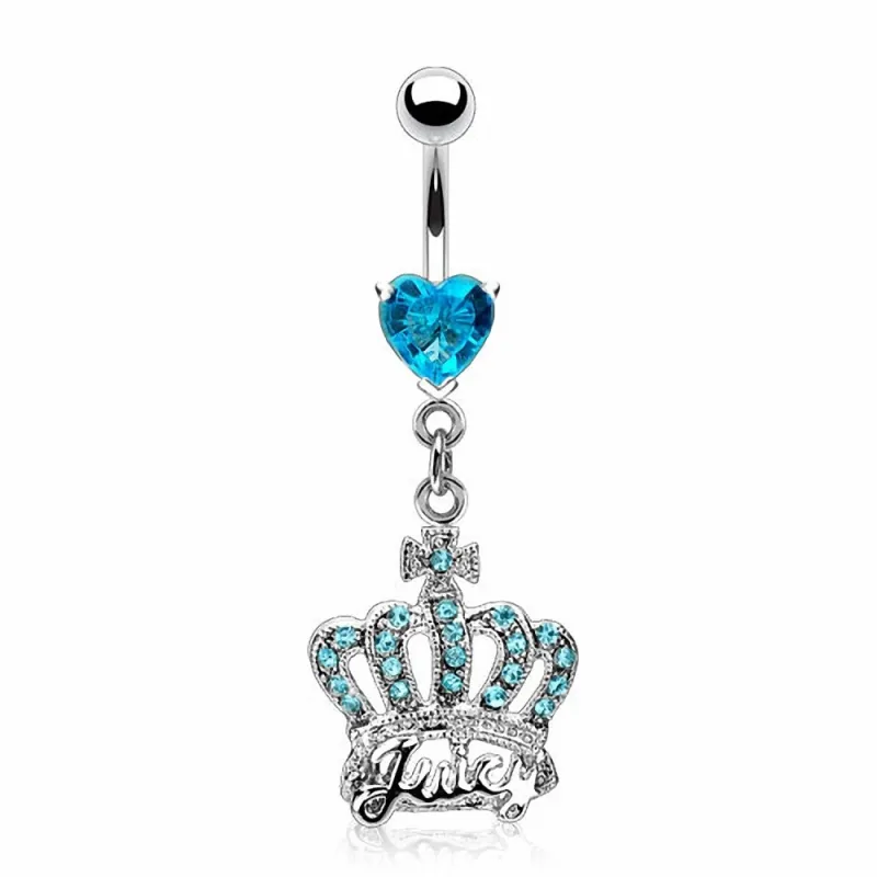 Piercing nombril coeur couronne