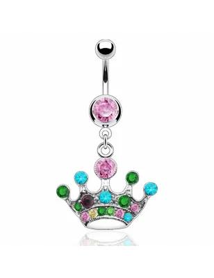 Piercing nombril 3 chaines strass