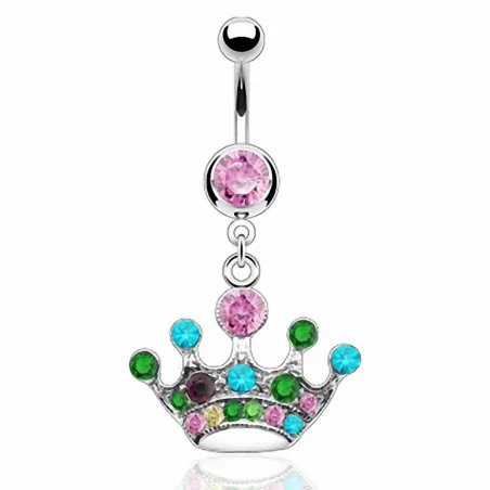 Piercing nombril 3 chaines strass