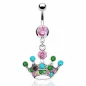 Piercing nombril couronne multicolore