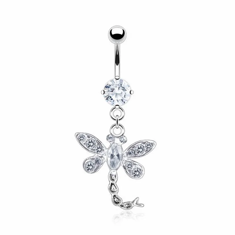 Piercing nombril libellule strass