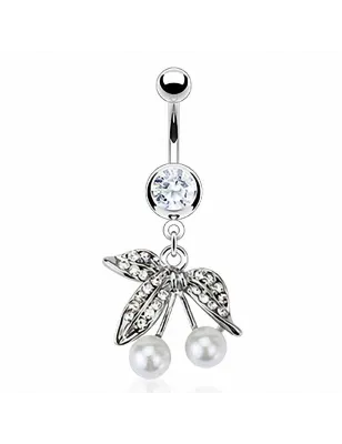 Piercing nombril cerise perle