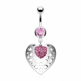 Piercing nombril bouclier coeur