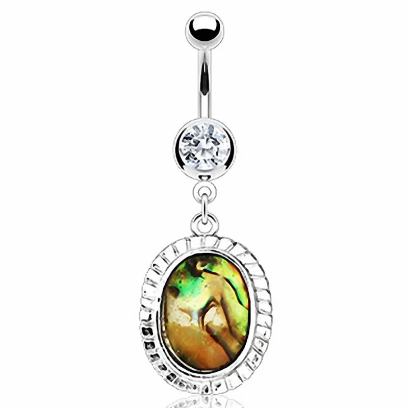 Piercing nombril nacre abalone