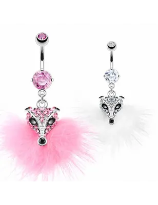 Piercing nombril renard plumes