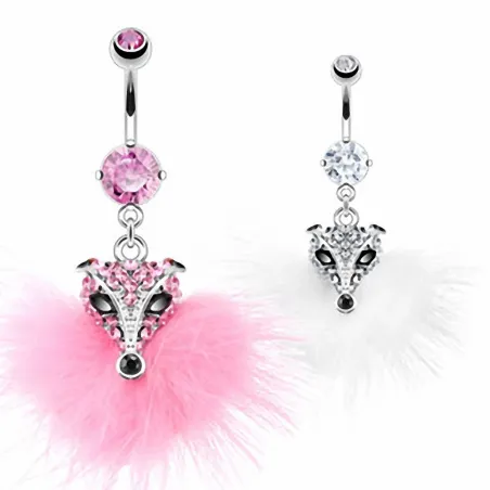 Piercing nombril renard plumes
