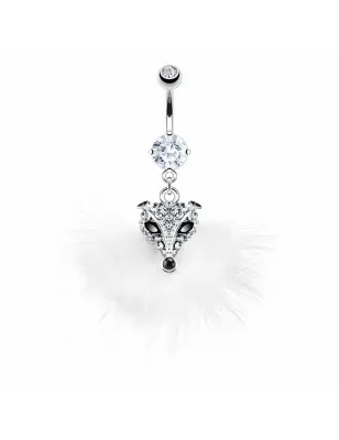 Piercing nombril renard plumes