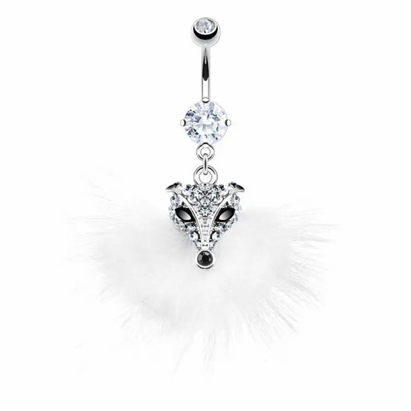 Piercing nombril renard plumes