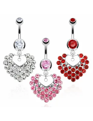 Piercing nombril Coeur Multiples Gemmes