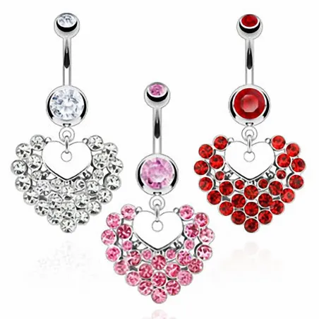 Piercing nombril Coeur Multiples Gemmes